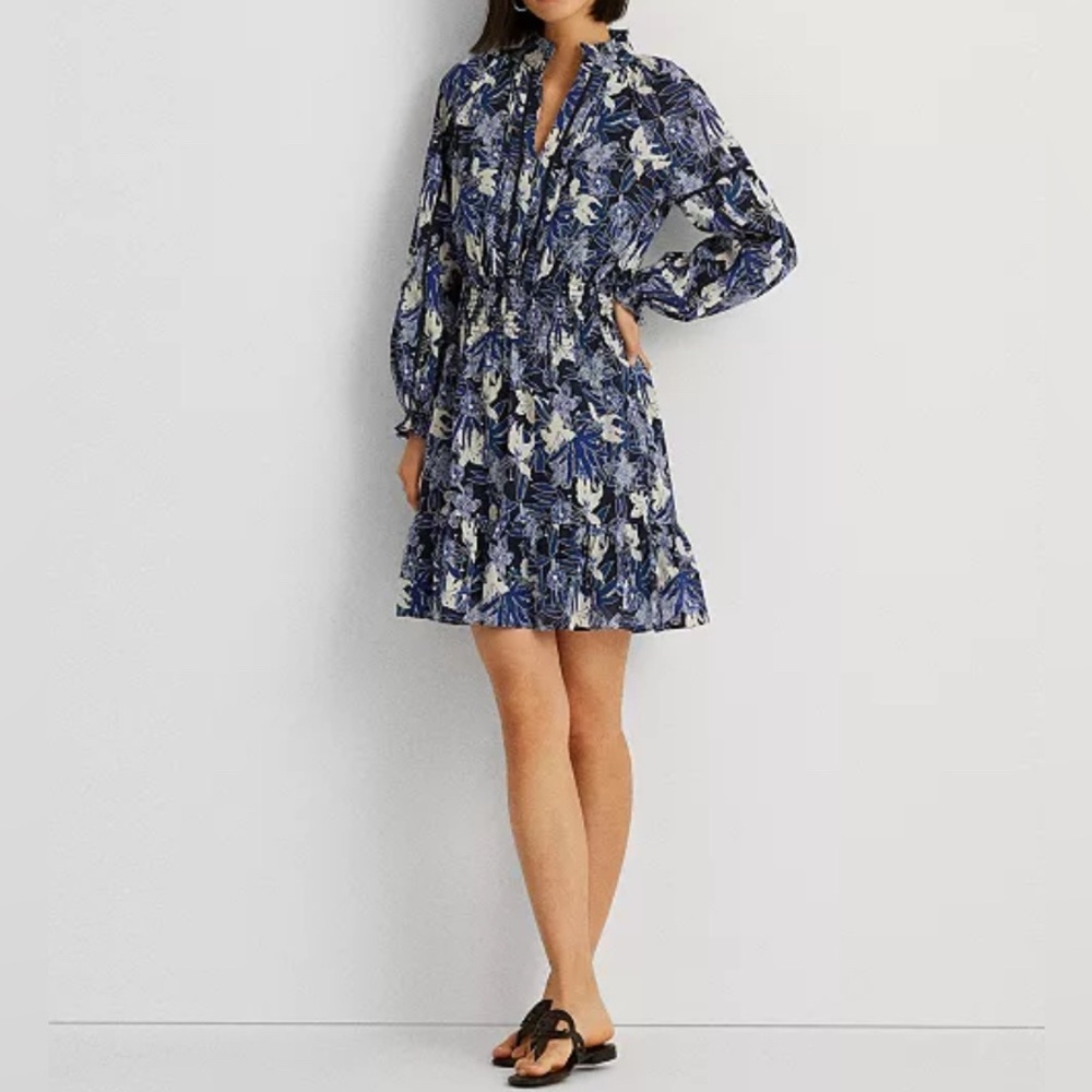 Ralph Lauren | Printed Long Sleeve Dress